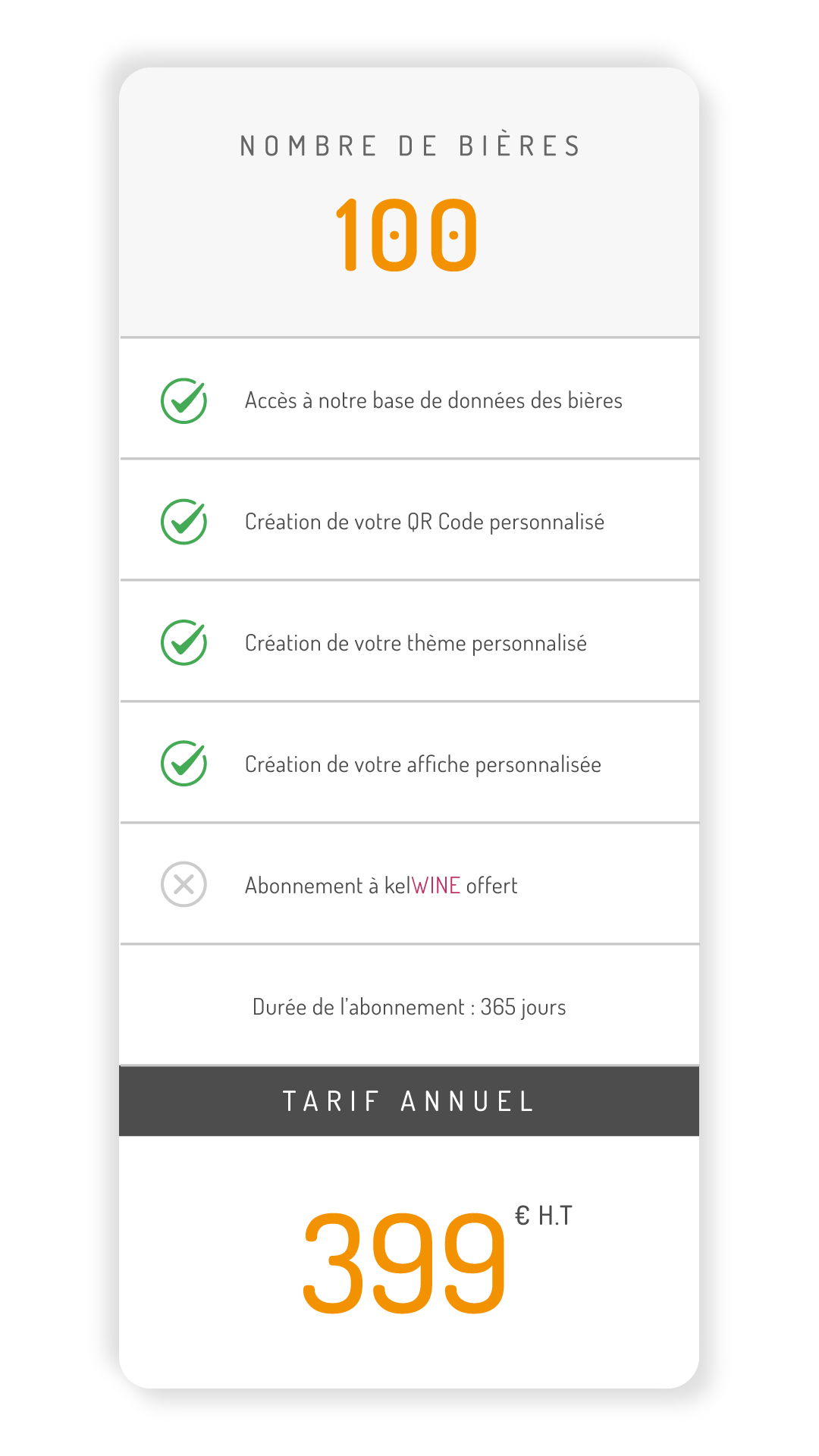 Abonnement 100 bi&egrave;res